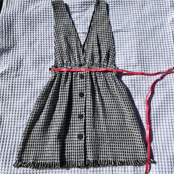 ZARA Tweed Button-Front Pinafore Mini Dress - Picture 14 of 16